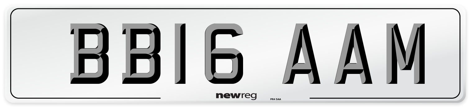 BB16 AAM Number Plate from New Reg